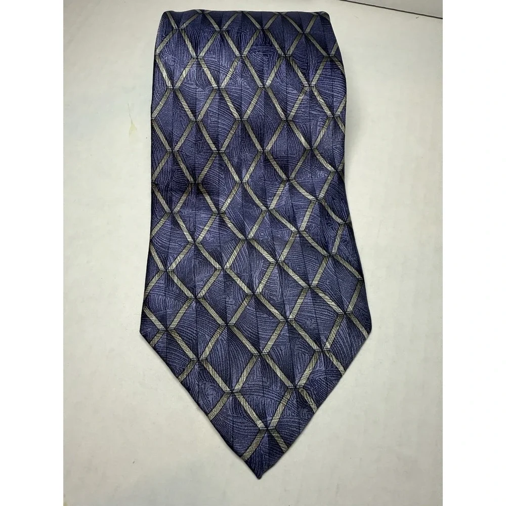 Grateful Dead Tie Statuesque 17th‎ Set VTG 1996 Blue Geometric Jacquard Stealie